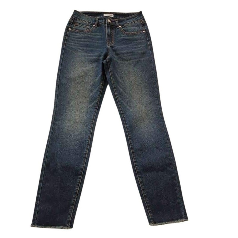 Fire & Rain Womens High Rise Skinny Jeans Dark Wash Raw Hem Size 28 - NWOT‎